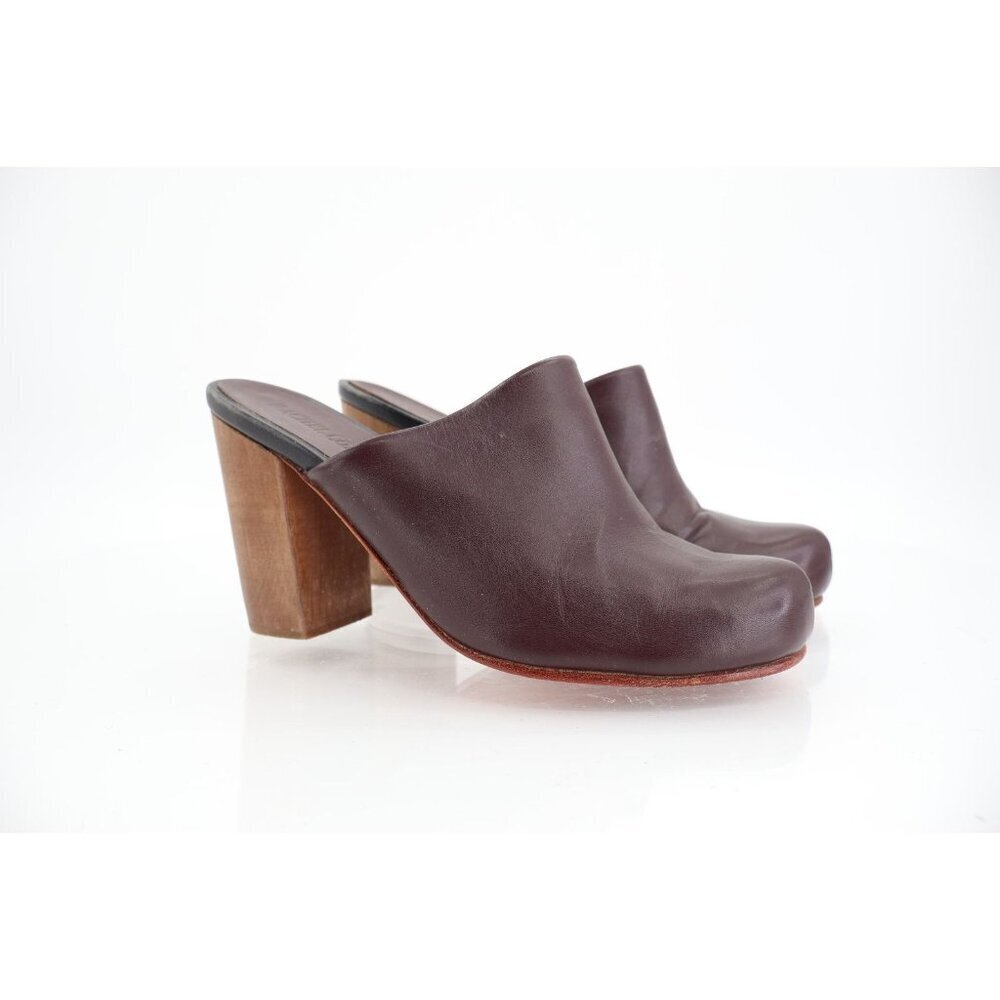 Rachel Comey Asher Mule Women's Size 6 Bordo Red Leather Slip On Wooden Shoes